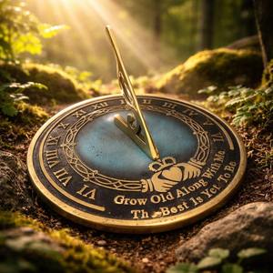 Reloj de Sol de Metal Moderno Grabado y Pulido para Jardín, Reloj de Exterior, Regalo Romántico para Parejas en Bodas o Aniversarios - Product Image 3