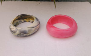 Pulseras de Resina Redondas con Amatista, Modernas y Personalizadas, Hechas a Mano, Pulimentadas y Lisas, Joyería para Regalo, Venta al Por Mayor - Product Image 2