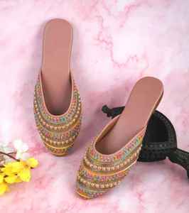 Handmade Faux Leather Pakistani Khussa Shoes for Women with Stylish Embroidery Design - Product Image 3
