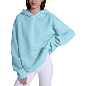 Sweat-shirts en coton French Terry personnalisés avec logo, vente en gros, sweats vintage pour femmes, sweats oversize effet délavé avec logo brodé - Product Image 2