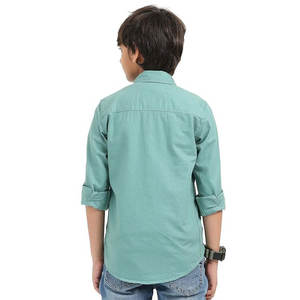 Camisas de vestir formales de oficina para hombre personalizadas al por mayor, camisas informales de algodón de manga larga con cuello levantado, transpirables para adolescentes - Product Image 2