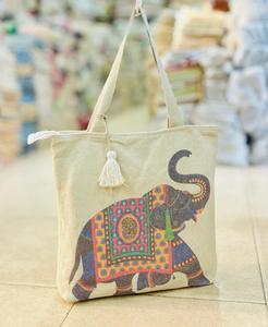 Printed Cotton <b>Canvas</b> Tote <b>Bag</b> Lightweight Foldable Hanging Handbag <b>Large</b> Capacity Shoulder <b>Bag</b> for Travel - Product Image 1
