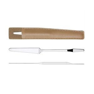 ไม้พายเครื่องสำอางสแตนเลสพร้อมซองหนัง PU มีหลายสีให้เลือก ใช้สำหรับผสมรองพื้น เครื่องมือผสมแบบมืออาชีพ - Product Image 2