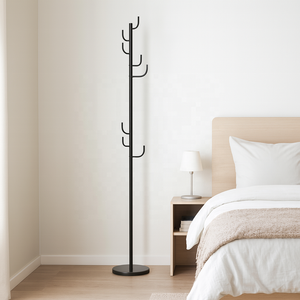 Venta al por mayor de productos de calidad elegante moderno 8-gancho de pie perchero hogar sala de estar muebles accesorio ahorro de espacio esencial - Product Image 1