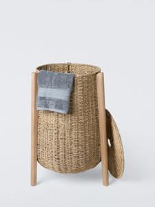 Panier à linge en jonc de mer et bois tressé, panier de rangement naturel fait main, vente en gros, écologique, fabriqué au Vietnam - Product Image 5