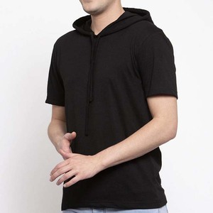 T-shirts à capuche pour hommes, séchage rapide, décontractés, à manches courtes, respirants, personnalisables, unis, en promotion à prix réduit - Product Image 5