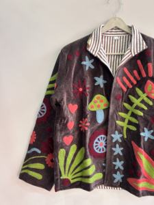 Chaqueta de terciopelo Suzani con bordado artístico indio, chaqueta boho para mujer - Product Image 3