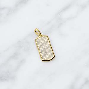 Luxury Moissanite <b>Dog</b> <b>Tag</b> Pendant Sterling Silver 18K Gold Plated Micro Pave Round Brilliant Cut Unisex Everyday Wear Necklace - Product Image 5