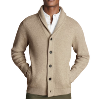 Maßgeschneiderter Herren-Wintercardigan mit Knöpfen, Lässiger Strickpullover mit Langen Ärmeln, Leichter, Weicher Woll-Viskose-Mix, Atmungsaktiv und Knitterfrei