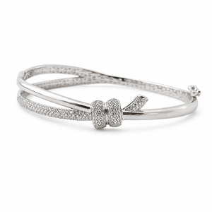 925 Sterling Silver Diamond Nail Cuff <b>Bracelet</b> for Women High Polish Contemporary Open <b>Bangle</b> Party Wedding Gift Jewelry - Product Image 2