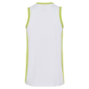 Maillot de basket sans manches unisexe blanc et vert lime, col en V, en polyester anti-humidité, vêtement de sport pour adulte toutes saisons - Product Image 2