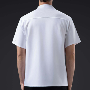 Uniforme de chef personnalisé avec logo, polyester/coton, vêtements de cuisine courts pour hommes, pour restaurants, hôtels, cafés, boulangeries, entreprises de restauration - Product Image 6