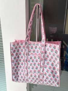 Sac de maquillage artisanal pour femme, vintage, avec fermeture éclair, écologique, grande capacité, poignée souple, motif floral original, matelassé, style exotique - Product Image 3