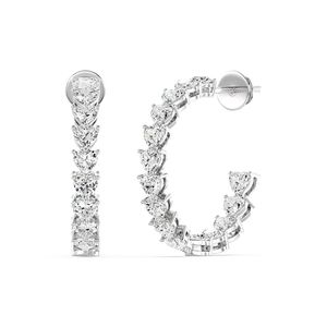 ต่างหูห่วงเพชรทรงหัวใจที่เพาะเลี้ยงในห้องปฏิบัติการ - Product Image 6