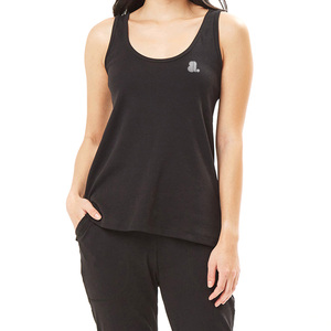 Women's Solid Casual Breathable Quick Dry Eco-Friendly <b>Flowy</b> Tank <b>Top</b> with Spandex/Cotton Jersey Fabric ODM Supply - Product Image 1