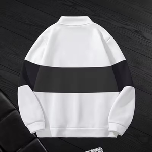 เสื้อฮู้ดผู้ชายผ้าฝ้าย 100% ทรงโอเวอร์ไซส์ สีตัดต่อ สวมใส่สบาย เหมาะสำหรับฤดูหนาว ทรงปกติ ผ้าเฟรนช์เทอร์รี่ถัก - Product Image 5