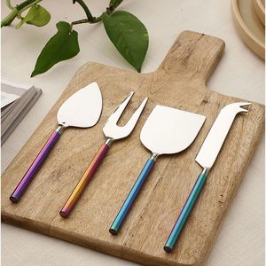 ชุดมีดชีสสแตนเลสสตีลเคลือบ PVD สีรุ้ง คุณภาพสูง พร้อมอุปกรณ์เสิร์ฟชีส - Product Image 5