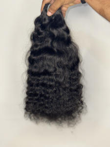 Extensiones de Cabello Remy Indio de Alta Calidad, Suaves, Brillantes, Onduladas Naturales, Lisas, Doblemente Tramadas, Cabello Humano Virgen Genius Weft - Product Image 5