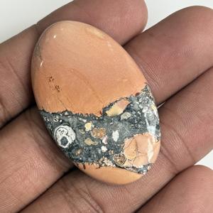 Cabujón de Jaspe Picasso Natural Color Durazno, Gema Suelta Pulida, Piedra de Jaspe Naranja Lisa para Fabricación de Joyas y Colgantes - Product Image 3
