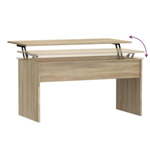 Table basse réglable en hauteur en bois d'ingénierie chêne Sonoma, taille moyenne - Product Image 6