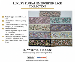 Encaje Floral Pastel de Primera Calidad de 5 cm, con Bordado Fino en Tul, para Vestidos de Verano y Confección de Prendas Elegantes - Product Image 6