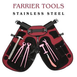Kit de Herramientas de Herrador para el Cuidado de Pezuñas con Delantal, Alicates Curvos de Ajuste, Cortaúñas para Pezuñas, Extractor de Zapatas, Cuchilla en D para Pezuñas y Martillo - Product Image 6