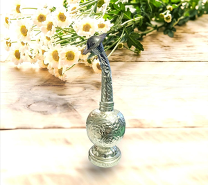 Arroseur d'eau décoratif traditionnel Gulab Pash en argent, motif floral - Product Image 4