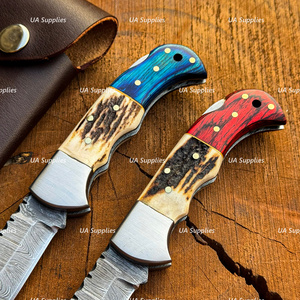 UA Supplies Razor Sharp Damascus Steel High Quality Folding Knives OEM ODM Support Customizable EDC Pocket Knife Survival Kit - Product Image 4