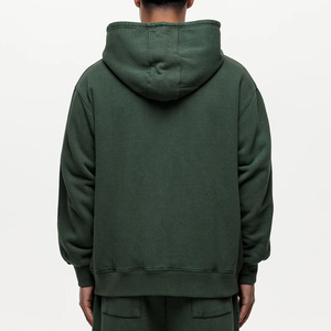 Sudadera con Capucha y Cremallera para Hombre, Color Verde Oscuro, con Logotipo Bordado en 3D, Estilo Casual, Talla Grande, para Otoño, con Nombre de Marca Personalizado - Product Image 2