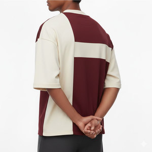 เสื้อยืดทรงบ็อกซ์โอเวอร์ไซส์ ผ้าฝ้าย 100% สตรีทแวร์ ไหล่ตก ผู้ชาย แฟชั่นลำลอง เสื้อยืดทรงบ็อกซ์ - Product Image 4