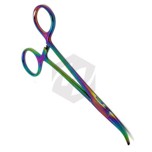 Pinza Hemostática Curva Premium de 6 Pulgadas, Recubierta de Titanio Arcoíris, Instrumentos Médicos de Acero Inoxidable Autoclavables - Product Image 6