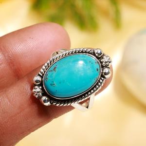 Wholesale Factory Price Jewelry Best Trending 925 Sterling Silver <b>Ring</b> with Original Arizona <b>Turquoise</b> Gemstone Designer <b>Rings</b> - Product Image 2