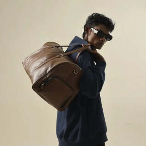 Bolsa de Viaje de Cuero Personalizada, Unisex, para Fin de Semana, con Cierre de Cremallera y Asas Dobles, Fabricante y Proveedor - Product Image 2