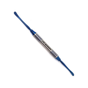 เครื่องมือผ่าตัดฟันแบบสองด้าน ยี่ห้อ Dental Elevator FREER สำหรับใส่รากเทียม ปลายแหลมและปลายทู่ ทำจากสแตนเลสสตีล ด้ามจับกลวงเคลือบไทเทเนียมสีน้ำเงิน - Product Image 3