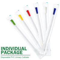 Mejor precio estéril diferentes tamaños de color desechable PVC urinario Nelaton catéter hidrofílico intermitente catéter tubo