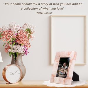 Premium Handmade Blush <b>Pink</b> Marble Photo <b>Frame</b> Custom Printed Elegant Natural Stone for Home Dcor & Tabletop Display - Product Image 5