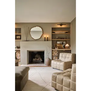 Miroir mural en métal fait main de qualité supérieure, miroir rond décoratif moderne de luxe pour hôtel, restaurant, maison, resort, chambre, salon - Product Image 3