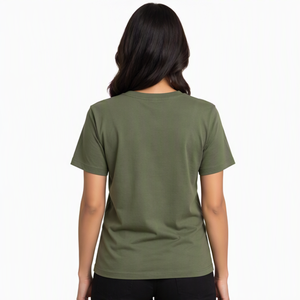 T-shirt pour femmes en coton 100% à col rond et manches courtes, coupe classique, tricoté, vêtements décontractés d'été, t-shirts pour femmes - Product Image 3