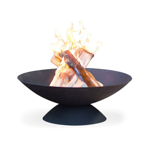 Brasero en acier au design magnifique, grand foyer rond à bois avec base sur piédestal pour jardin et terrasse extérieurs, prix bas - Product Image 3