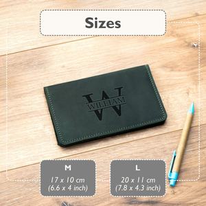 Couverture de chéquier mince porte-monnaie personnalisé en cuir de vachette vieilli mince portefeuille en cuir véritable LCR-0029 - Product Image 2