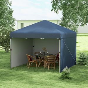 Gazebo Pop-up Blu Navy 3x3m con Pareti Laterali, Borsa per il Trasporto e Sacchi di Peso - Altezza Regolabile per Feste - Product Image 2