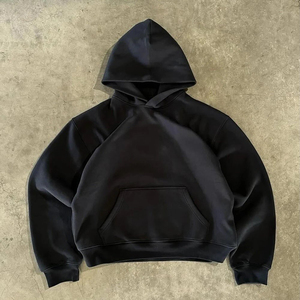 Ensemble de survêtement pour homme, sweat-shirt à capuche noir surdimensionné, pantalon de survêtement à jambes larges, deux pièces, streetwear, vêtements de sport en molleton, vêtements personnalisés - Product Image 2