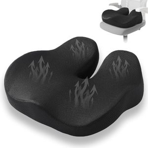 Cuscino in Memory Foam per Sedia da Ufficio, Sollievo dalla Pressione per Sedia da Scrivania, Auto, Sedia a Rotelle, Alleviamento del Dolore all'Anca e al Coccige - Product Image 1