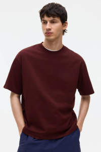 เสื้อยืดคอกลมทรงวินเทจ ผ้าโพลีเอสเตอร์/คอตตอนเนื้อหนา สำหรับผู้ชาย สวมใส่สบายๆ สีพื้น ไม่มีลาย ขายส่ง คุณภาพสูง เหมาะสำหรับฤดูร้อน - Product Image 4
