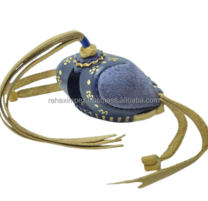 Capucha de cetrería estilo Qatarí de cuero genuino con tirantes de cuero Capucha Hawking árabe tradicional - Product Image 5