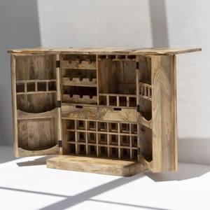 Vandana Vesta Elara Expand-A-Bar, Mueble Bar de Madera de Mango, Mueble Bar Moderno de Madera Maciza para el Hogar - Product Image 1