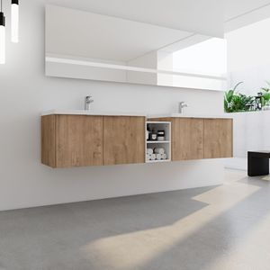 Mobile Bagno da 84 Pollici con Chiusura Ammortizzata, Lavabo e Piccoli Ripiani Portaoggetti, Combinazione Armadietto 36x12 Pollici, Imballaggio KD - Product Image 3