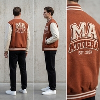 Veste décontractée pour homme en mélange de laine, à fermeture éclair sur le devant, avec logo, col montant, séchage rapide, respirante et écologique