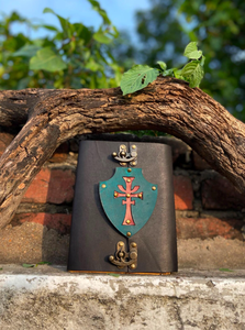 Handmade Leather <b>Journal</b>, Medieval Shield Cross Design, Gothic <b>Diary</b>, Rustic Vintage Indiana Jones - Product Image 2