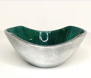 ชามอลูมิเนียมหรูหรา ดีไซน์งานฝีมือ ผิวสัมผัสแบบมีเท็กซ์เจอร์ ทนทาน ใช้ตกแต่งโต๊ะอาหาร - Product Image 4